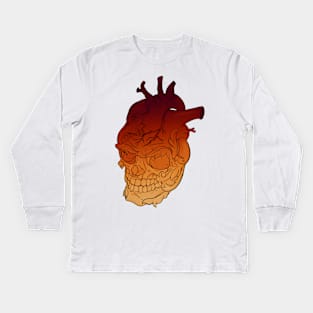 Neo Traditional Heart Skull Kids Long Sleeve T-Shirt